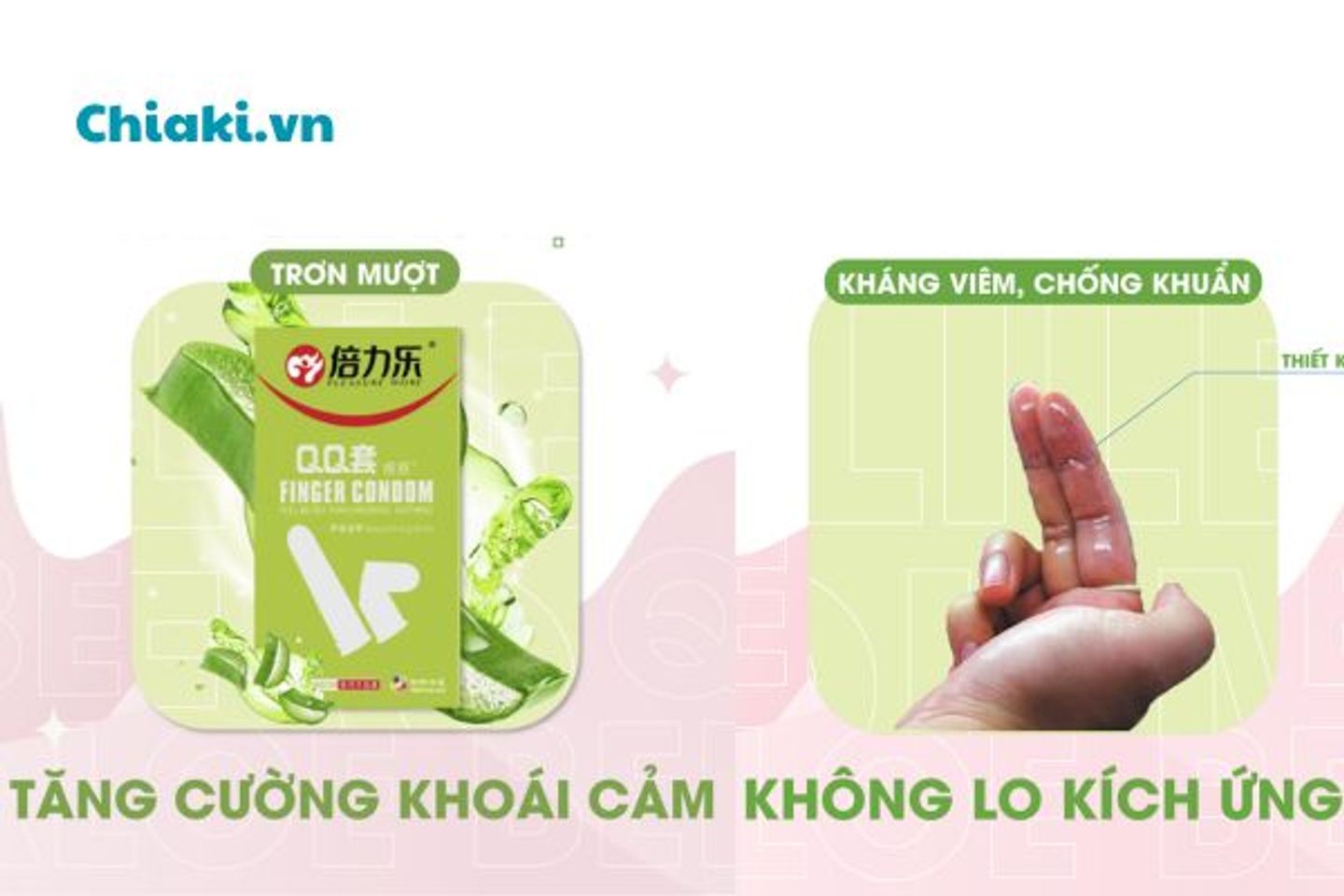 Bao cao su ng&oacute;n tay nha đam Beilile QQ Aloe