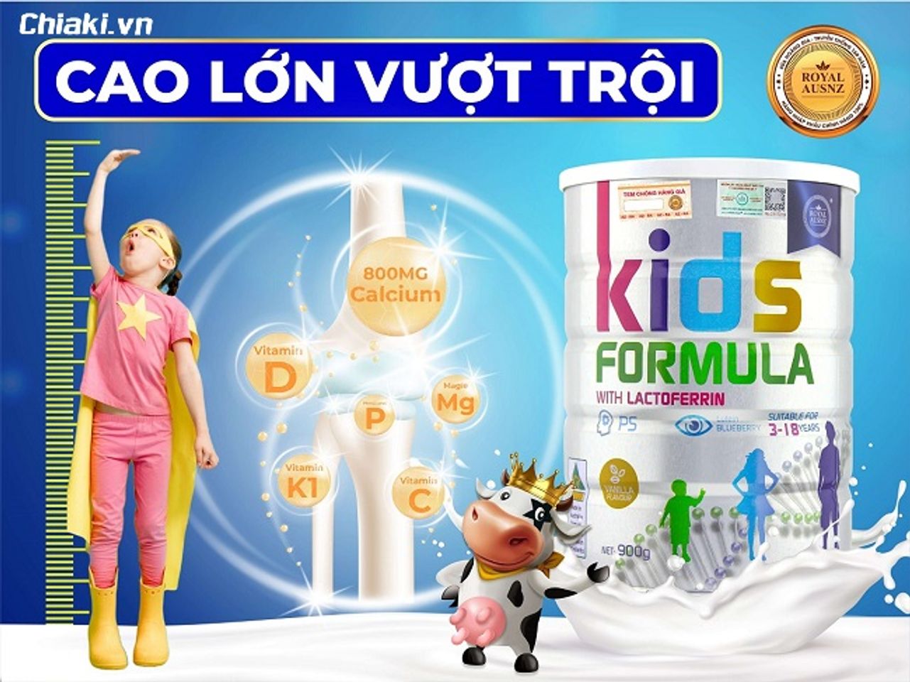 Sữa ho&agrave;ng gia &Uacute;c Royal Ausnz Kids Pro+ Formula