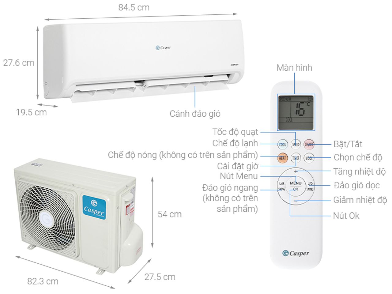M&aacute;y lạnh Casper GC-12IS32 Inverter 1.5 HP (12.000 BTU)