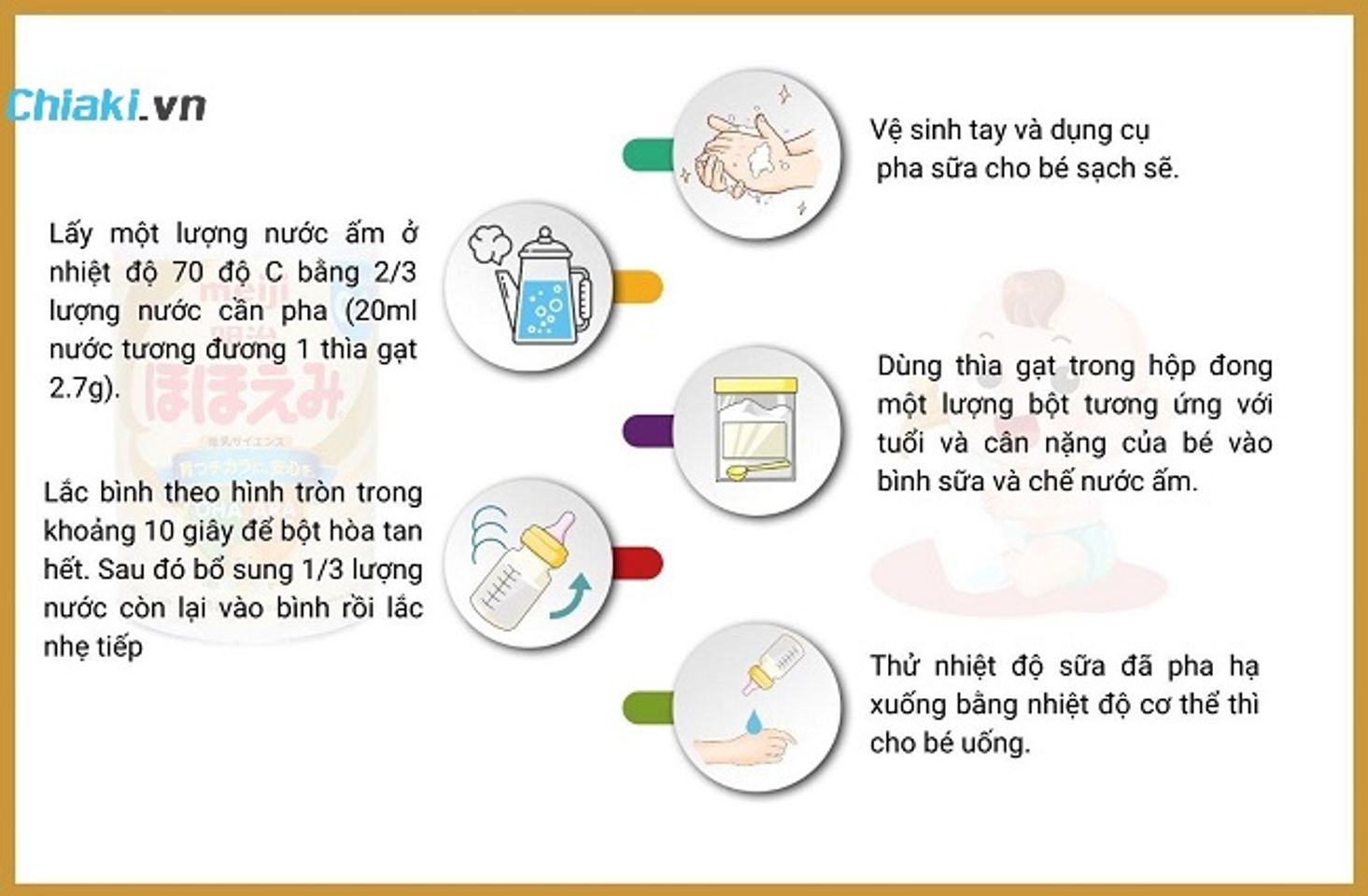 C&aacute;ch pha sữa Meiji 0-1 dạng bột nội địa Nhật