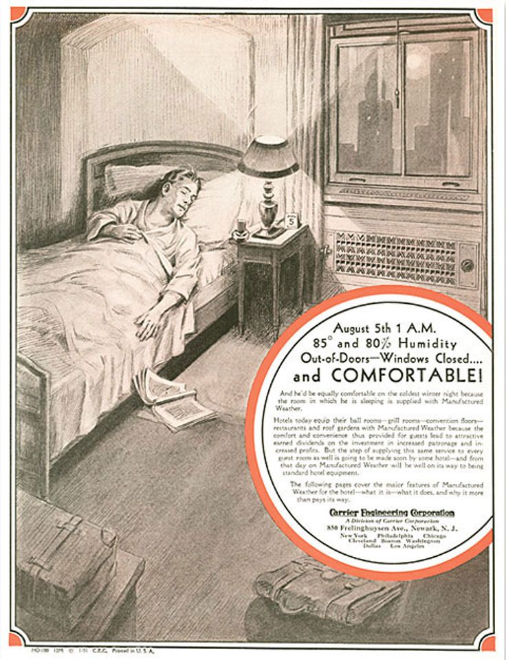 Mẫu quảng c&aacute;o hệ thống điều h&ograve;a tại nh&agrave; v&agrave;o những năm 1940​