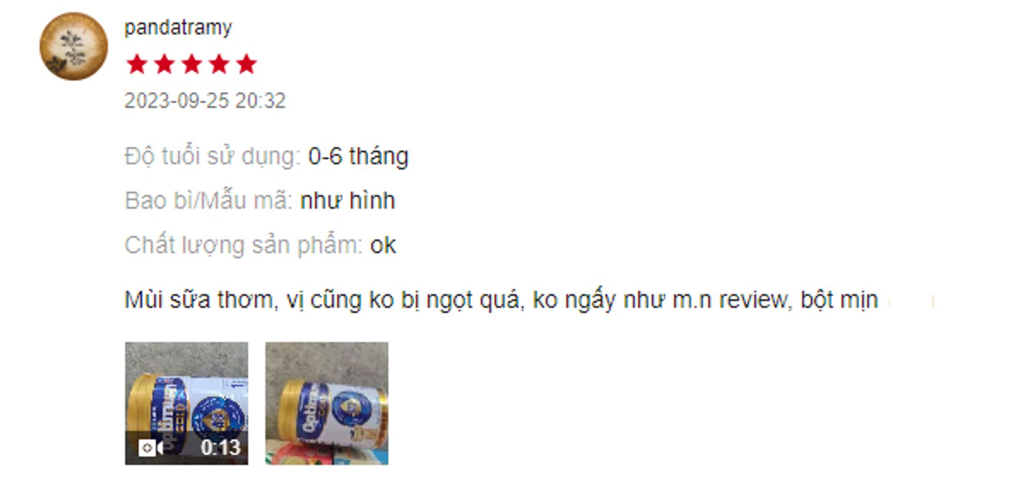 Review sữa optimum cho trẻ 0-6 th&aacute;ng