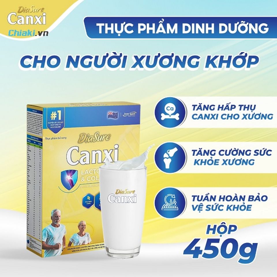 Sữa Diasure Canxi chứa h&agrave;m lượng canxi cao gi&uacute;p hấp thụ v&agrave;o xương dễ d&agrave;ng