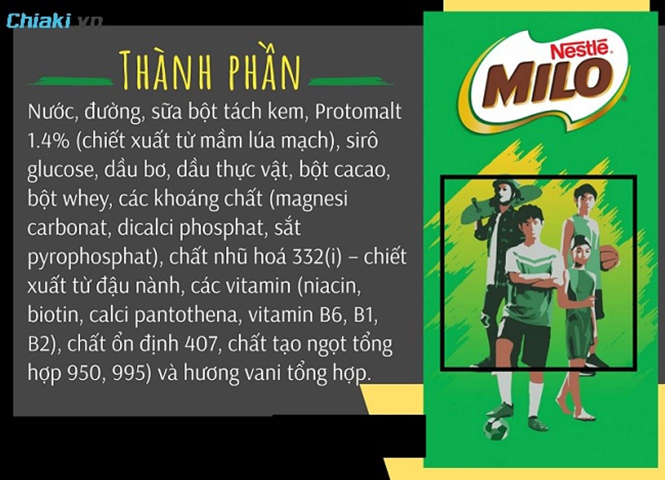Th&agrave;nh phần c&oacute; trong sữa Milo chứa h&agrave;m lượng dinh dưỡng cao