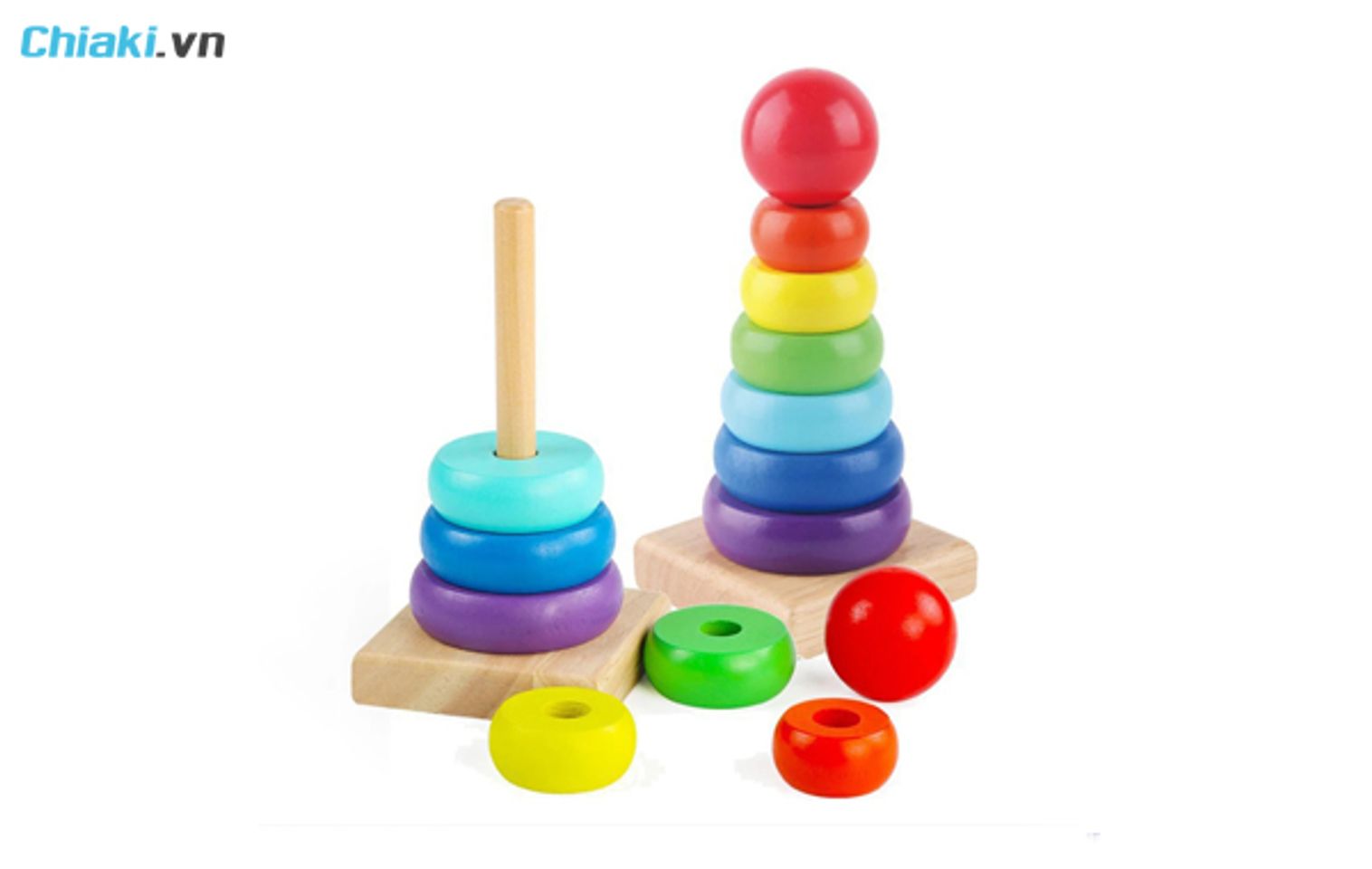 đồ chơi cho trẻ từ 0-12 th&aacute;ng th&aacute;p xếp h&igrave;nh v&ograve;ng tr&ograve;n Dulihouse 