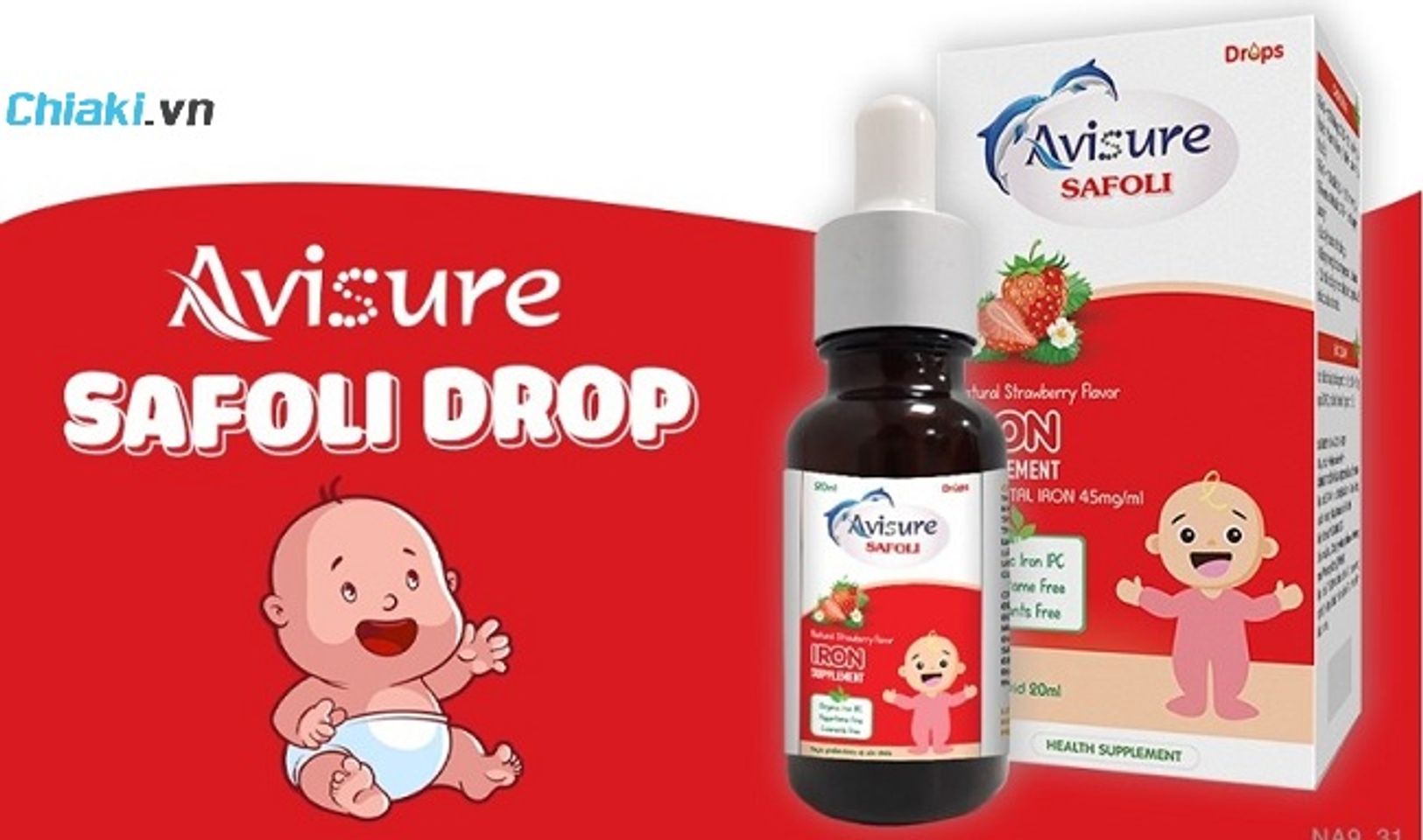 Siro hỗ trợ bổ sung sắt hữu cơ Avisure Safoli Drop