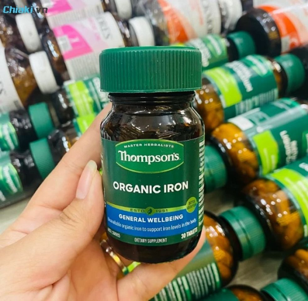 Thuốc sắt hữu cơ Thompson's Organic Iron nguy&ecirc;n liệu thảo mộc, kh&ocirc;ng g&acirc;y n&oacute;ng trong