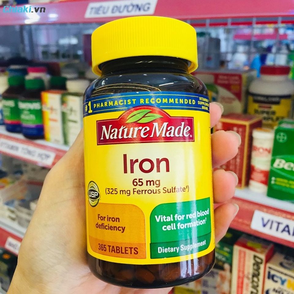 Vi&ecirc;n uống Nature Made Iron&nbsp;bổ sung sắt cho b&agrave; bầu, người suy nhược hay mệt mỏi