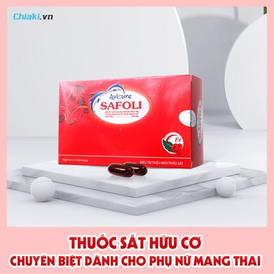 Vi&ecirc;n uống sắt hữu cơ Avisure Safoli&nbsp;hỗ trợ tạo m&aacute;u cho cơ thể