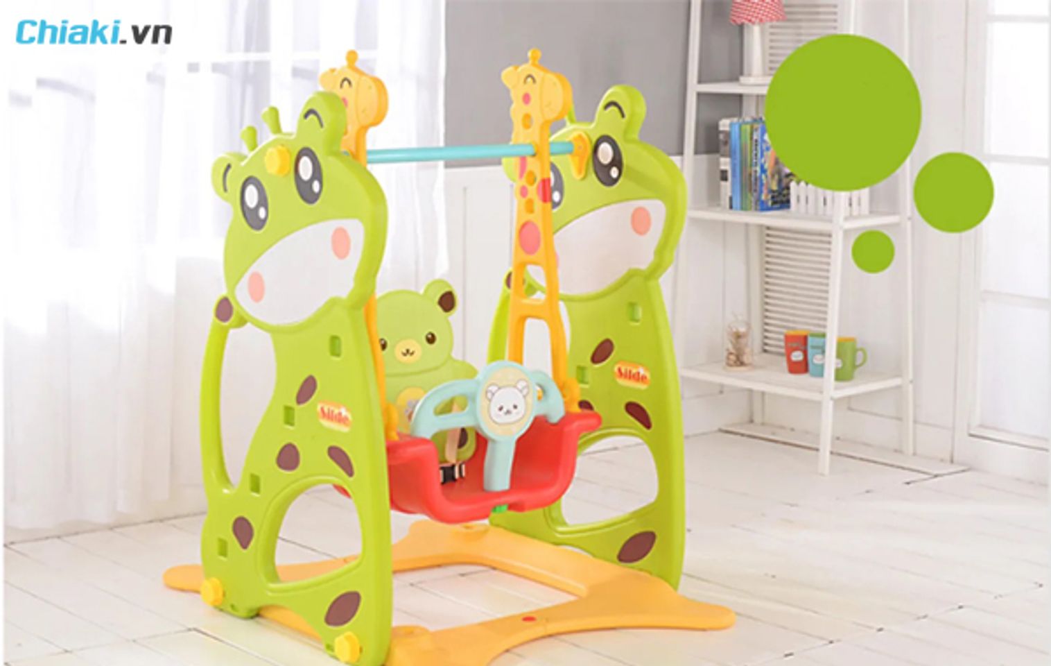 đồ chơi cho trẻ từ 0-12 th&aacute;ng x&iacute;ch đu h&igrave;nh ch&uacute; hươu v&agrave; ch&uacute; b&ograve;