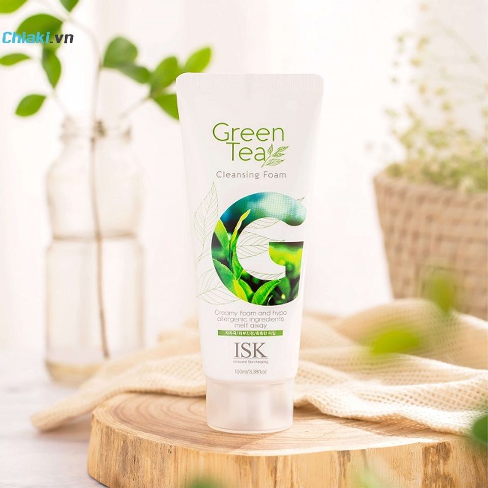 Sữa rửa mặt tr&agrave; xanh ISK Green Tea Cleansing Foam