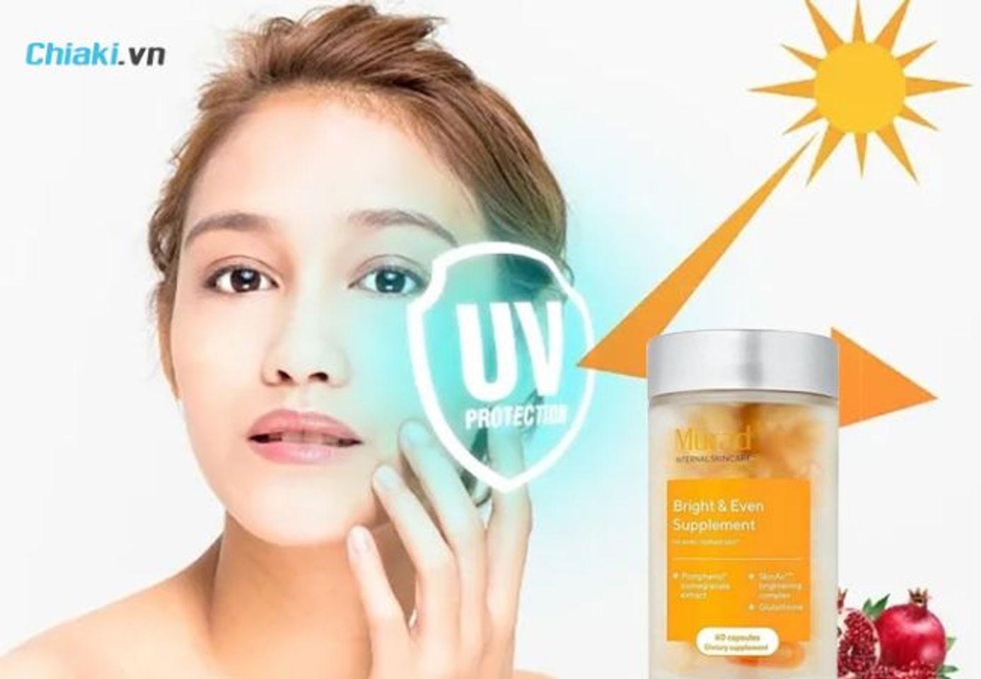 Vi&ecirc;n uống hỗ trợ chống nắng trắng da Murad Bright & Even Supplement
