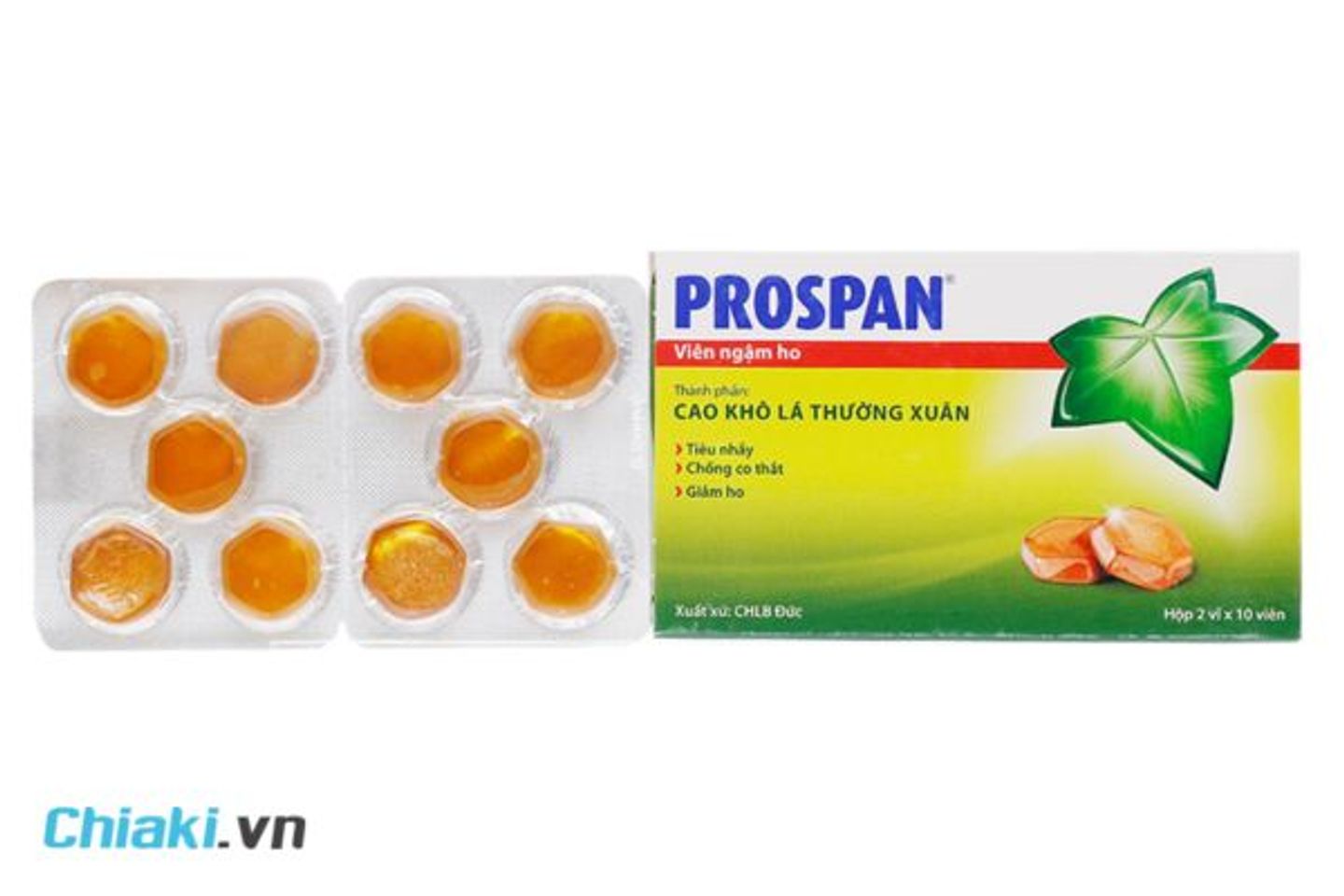 Vi&ecirc;n ngậm trị ho, đau họng Prospan