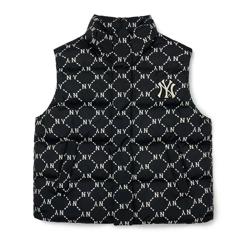 Áo gile phao MLB Monogram Vest New York Yankees Black