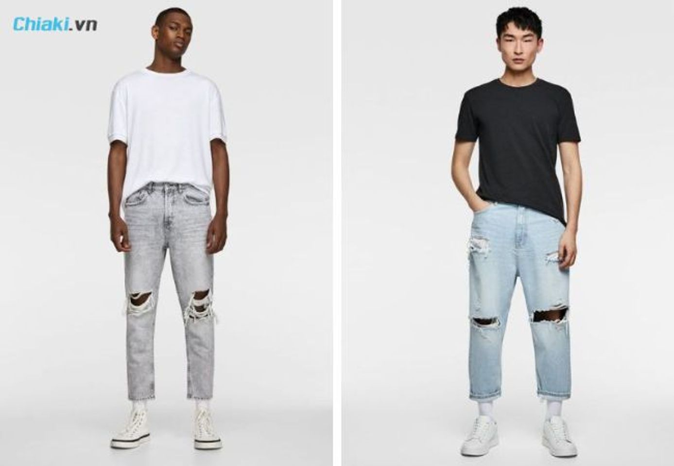 &Aacute;o ph&ocirc;ng oversize + jean r&aacute;ch