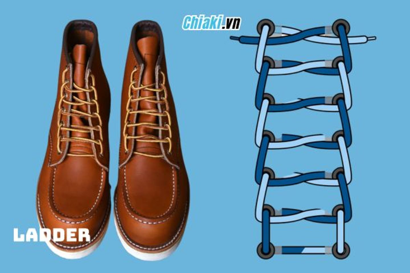 Buộc d&acirc;y gi&agrave;y kiểu Ladder