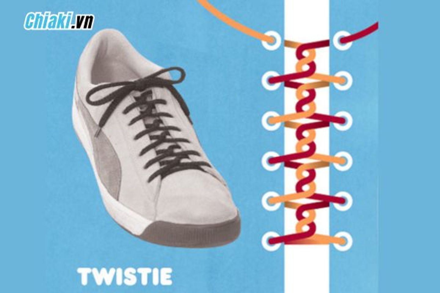 Buộc d&acirc;y gi&agrave;y kiểu Twistie (Xoắn)