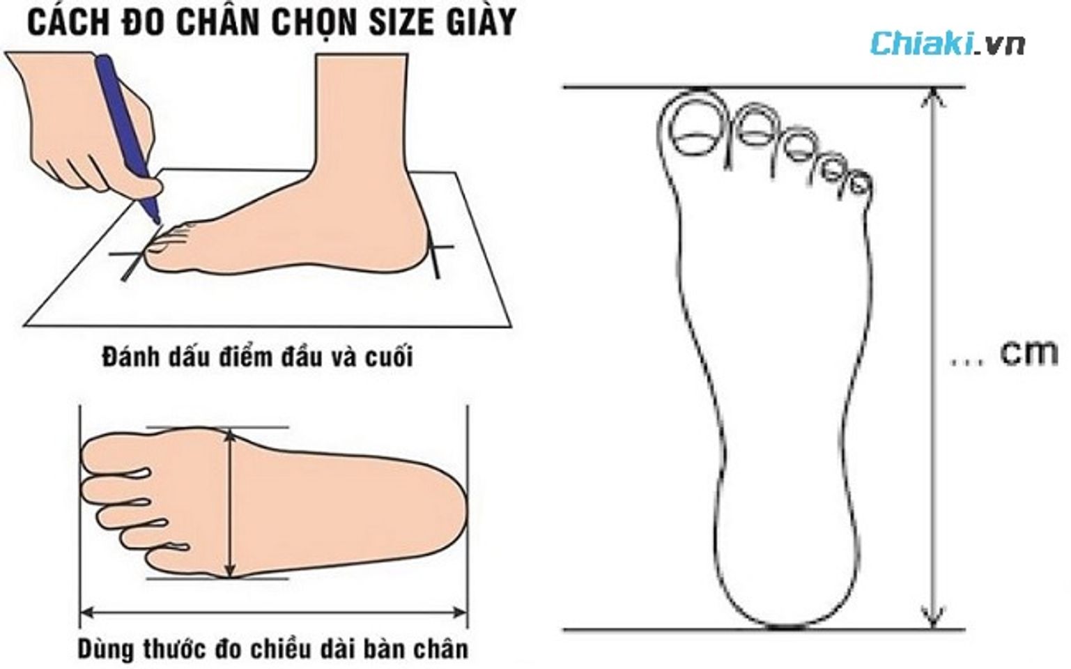 Đo size ch&acirc;n bằng c&aacute;ch sử dụng giấy b&uacute;t v&agrave; đo k&iacute;ch thước ch&acirc;n tr&ecirc;n giấy