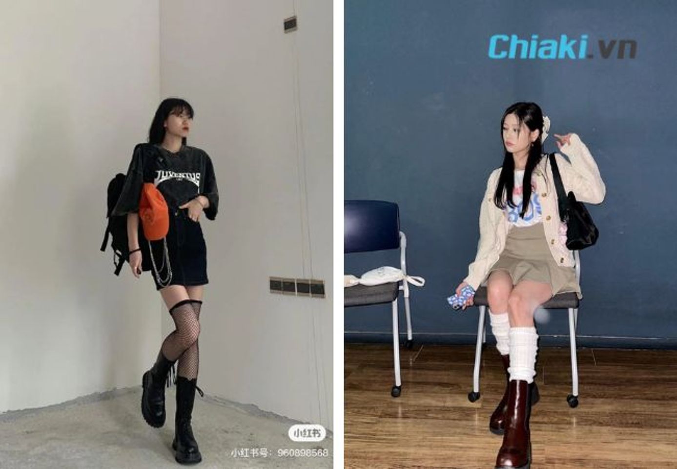 C&aacute;ch phối gi&agrave;y boot với tất cho nữ
