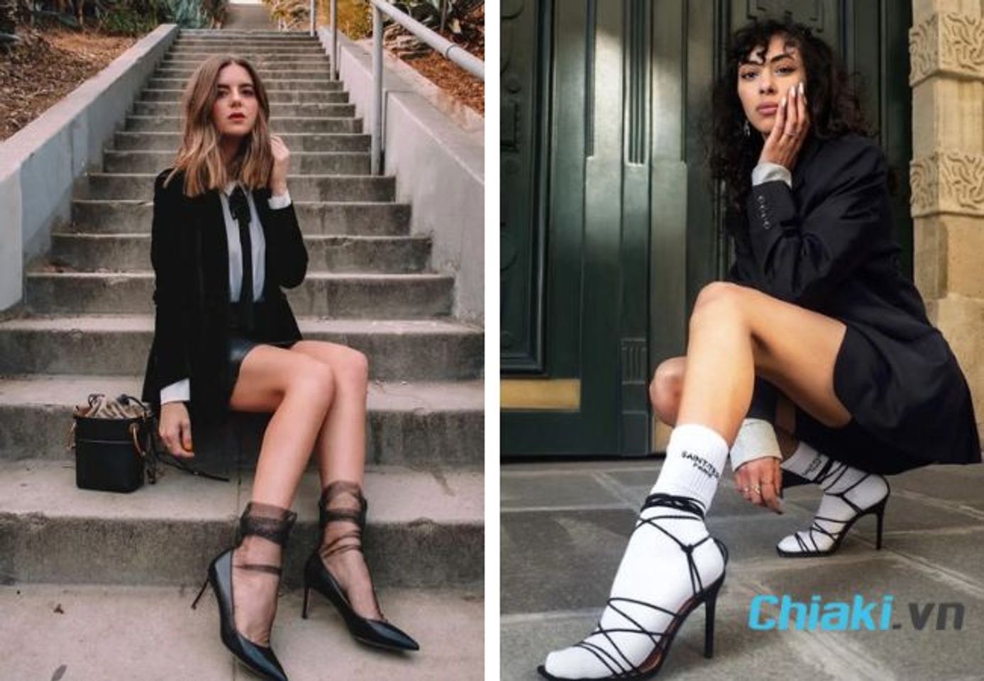 C&aacute;ch phối gi&agrave;y cao g&oacute;t với tất cho nữ