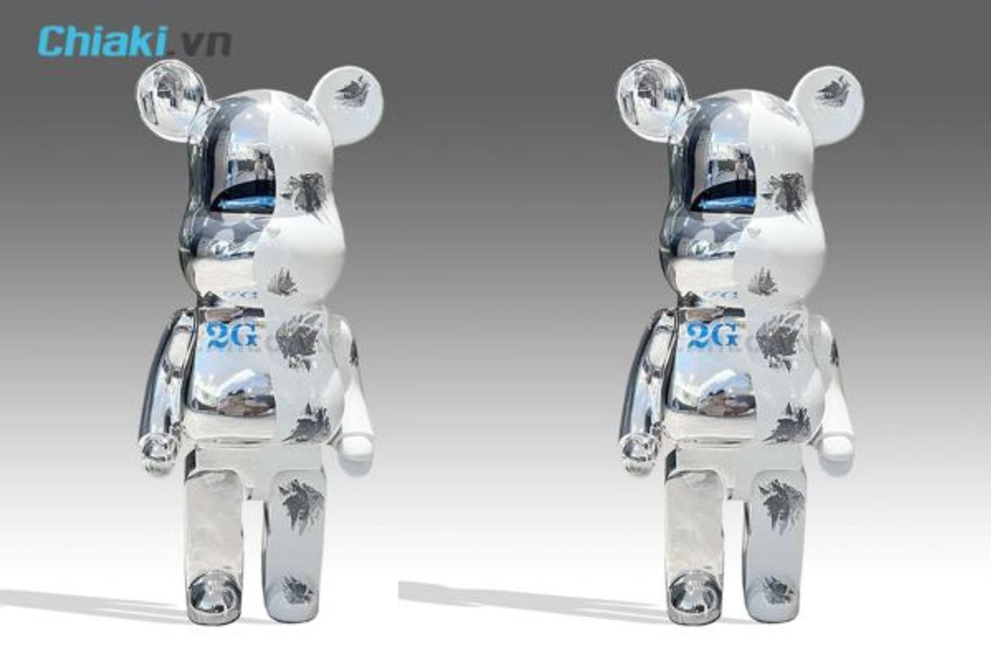 Gấu Bearbrick mạ xanh ngọc bạc DBCP292A cao 80cm