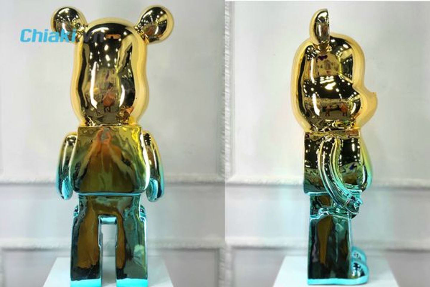 Gấu Bearbrick mạ xanh ngọc v&agrave;ng DBCP292