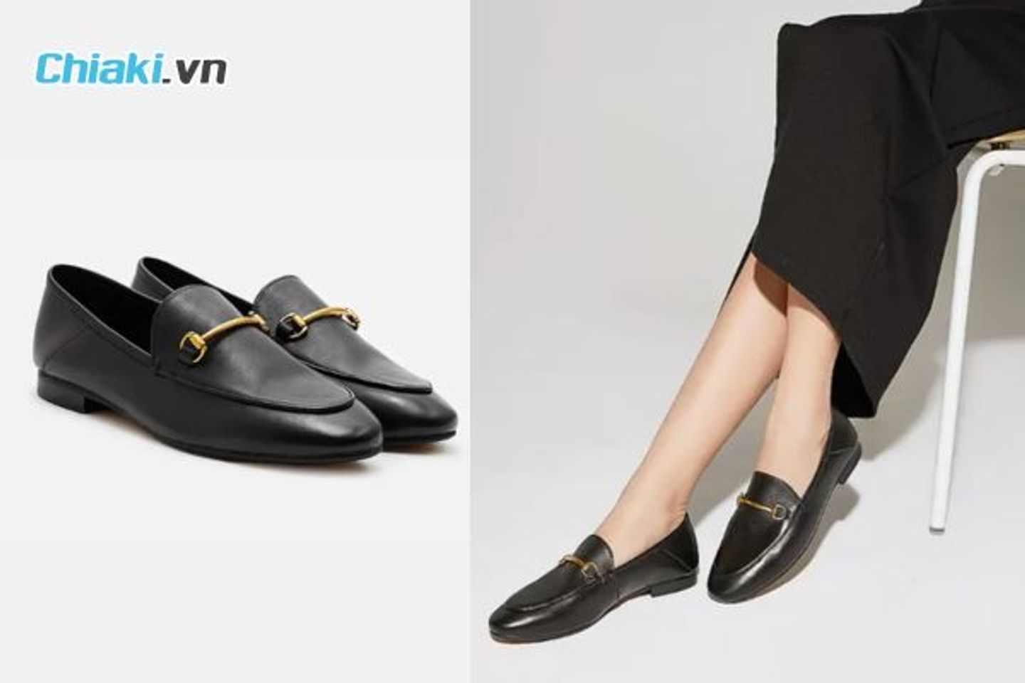 Gi&agrave;y nữ Pazzion Metal Buckle Loafers 01693638BK34 m&agrave;u đen