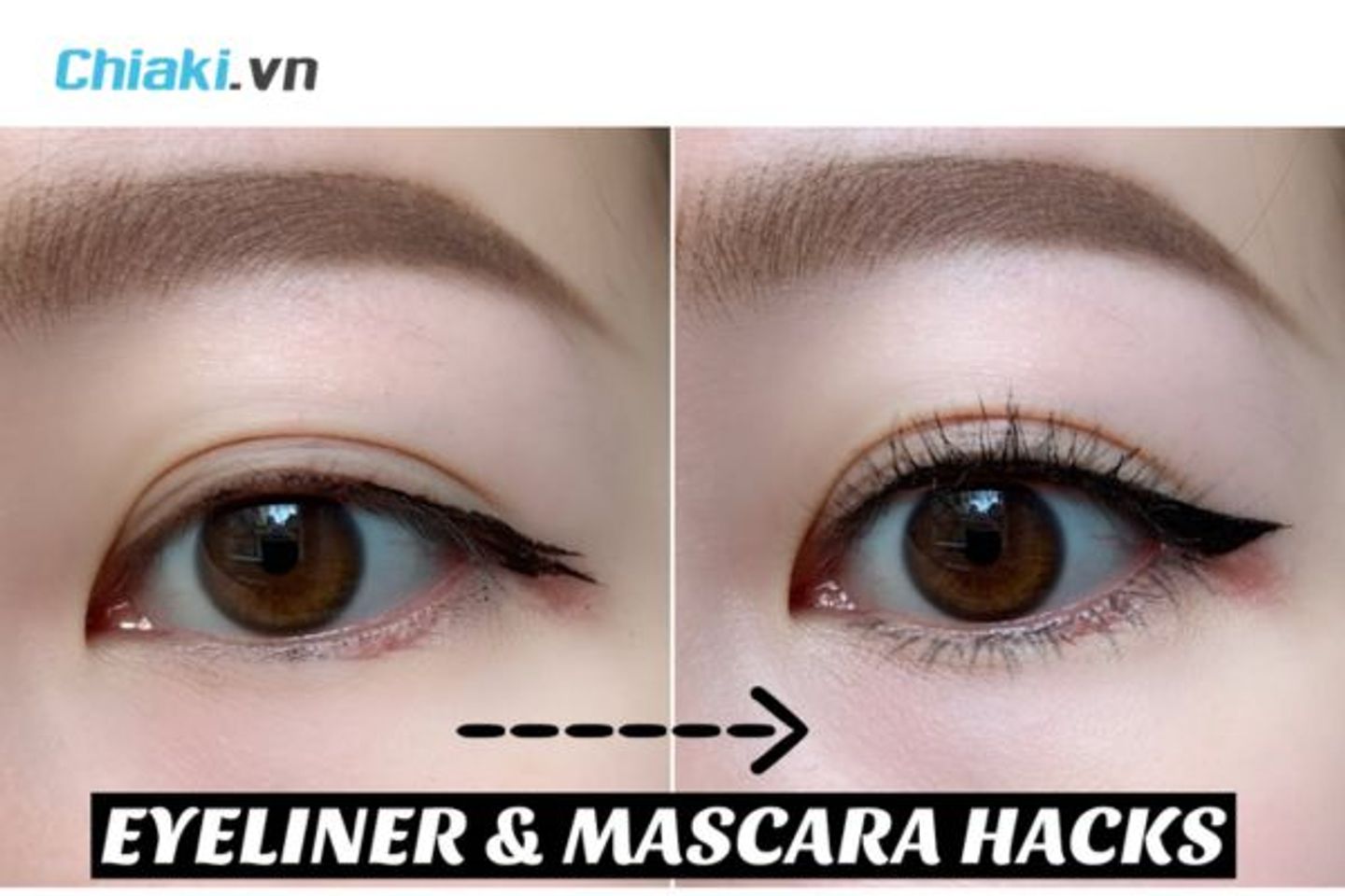 Kẻ eyeliner v&agrave; chuốt mascara