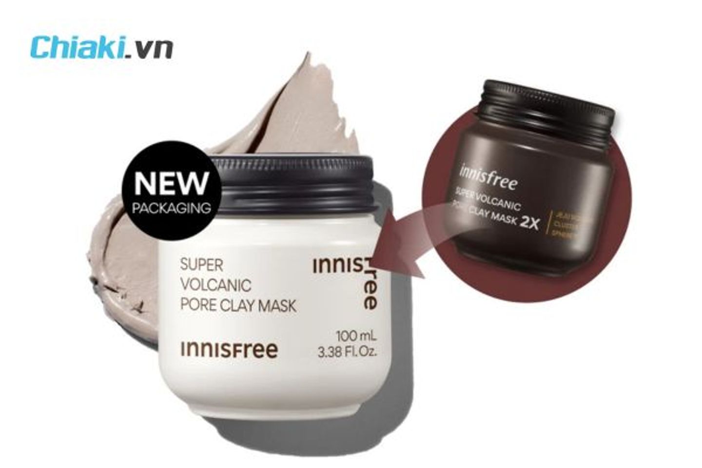 Mặt nạ đất s&eacute;t tro n&uacute;i lửa Innisfree Super Volcanic 2x