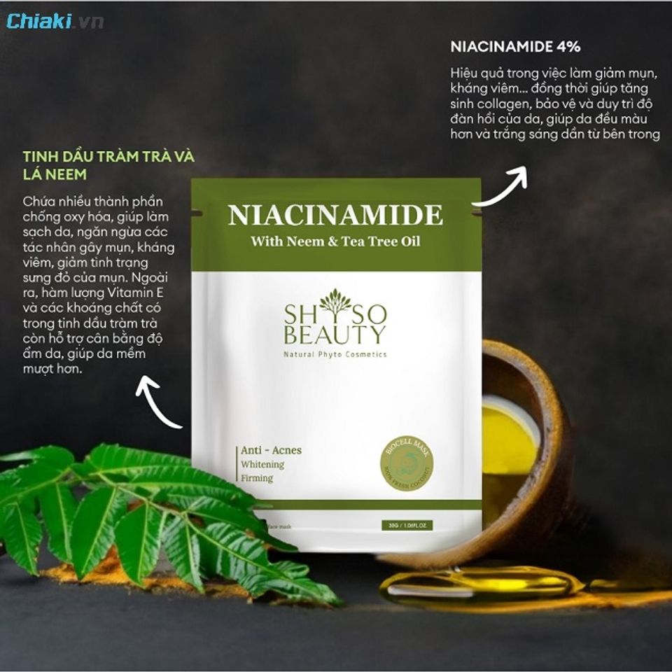 Mặt nạ Niacinamide SHSO Beauty&nbsp;cải thiện l&agrave;n da, đặc biệt l&agrave; da mụn