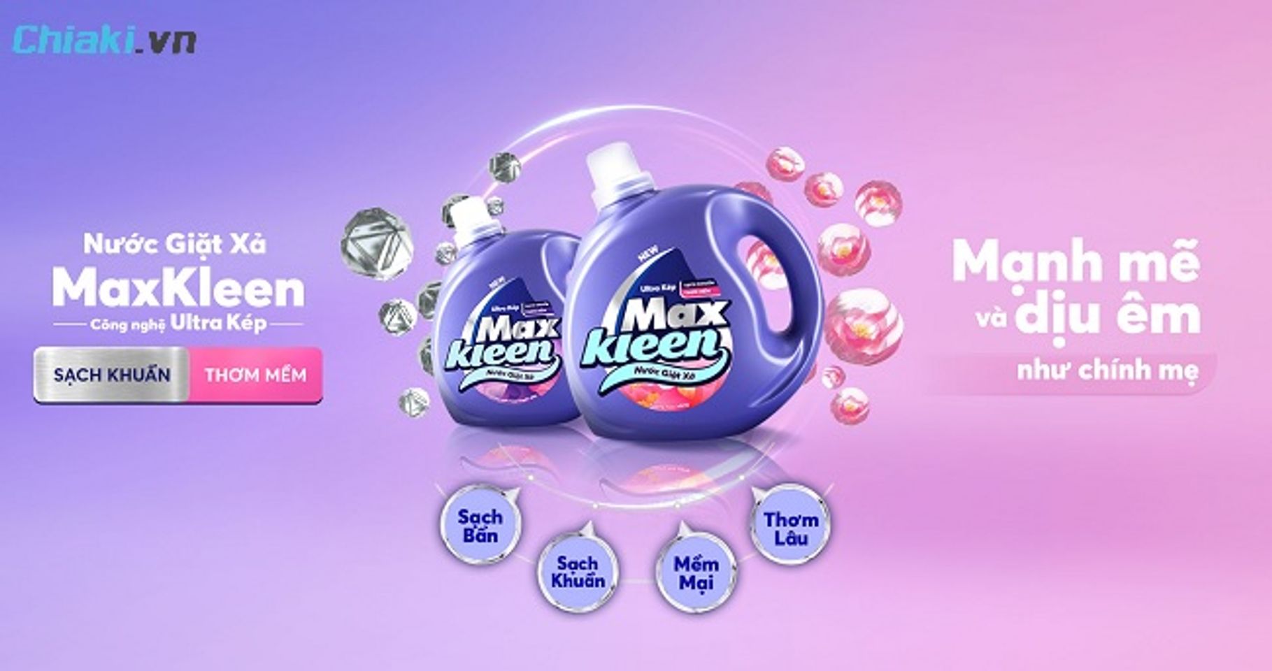 Nước giặt thơm như nước hoa MaxKleen ng&aacute;t hương hoa