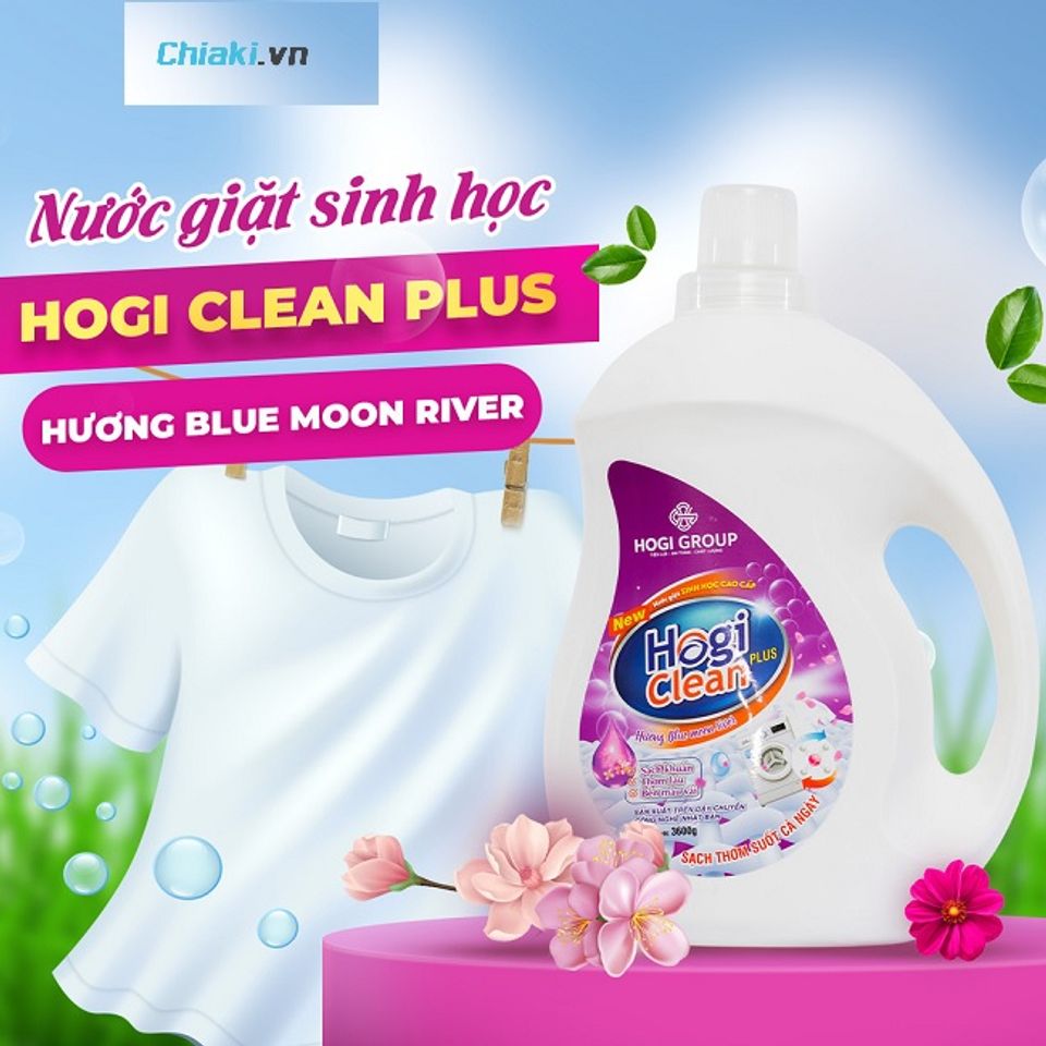 Nước giặt xả thơm l&acirc;u sinh học 2 trong 1 Hogi Clean vừa giặt vừa xả tiện lợi