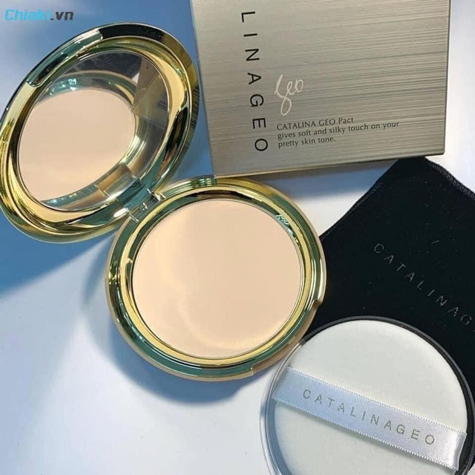 Phấn phủ H&agrave;n Quốc Geo Lamy Catalina Golden Pact cải thiện lớp nền nhanh ch&oacute;ng