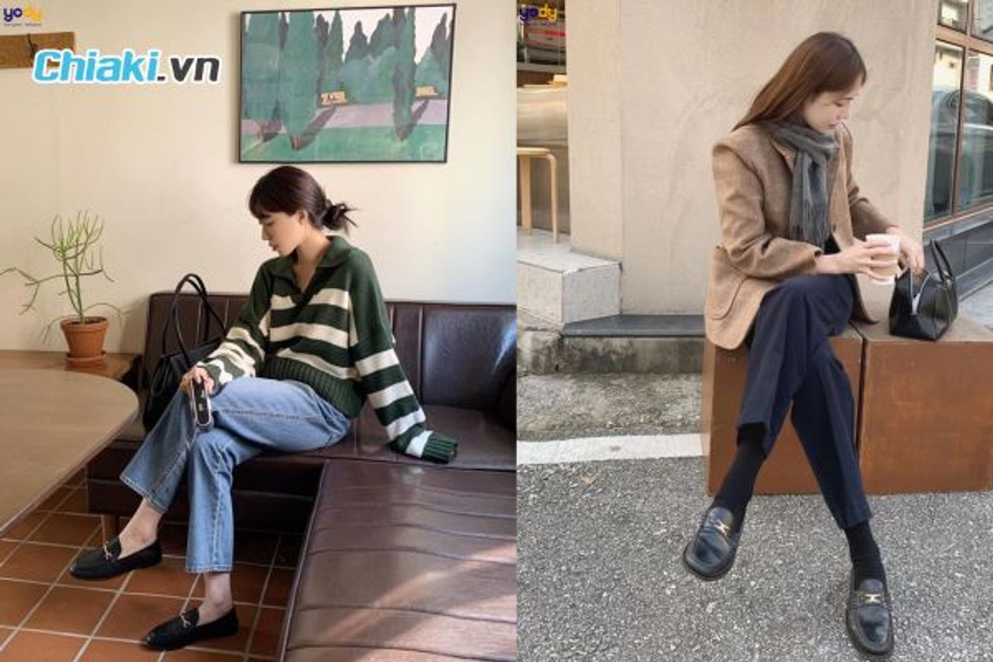 Phối đồ m&ugrave;a đ&ocirc;ng với gi&agrave;y loafer