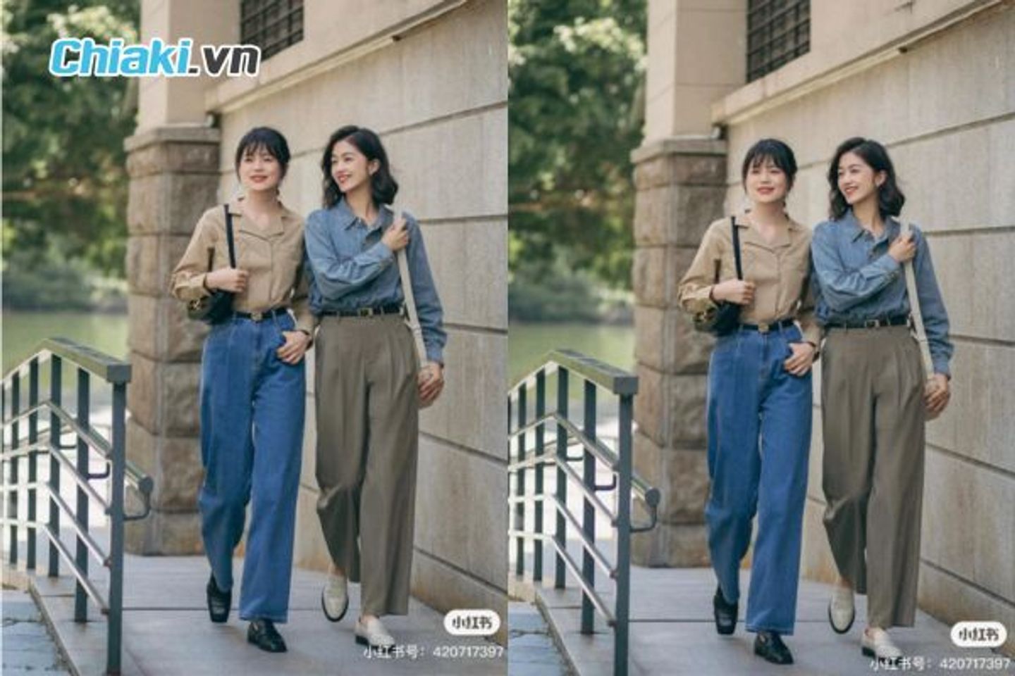 Phối đồ phong c&aacute;ch cổ điển mix c&ugrave;ng quần ống rộng culottes