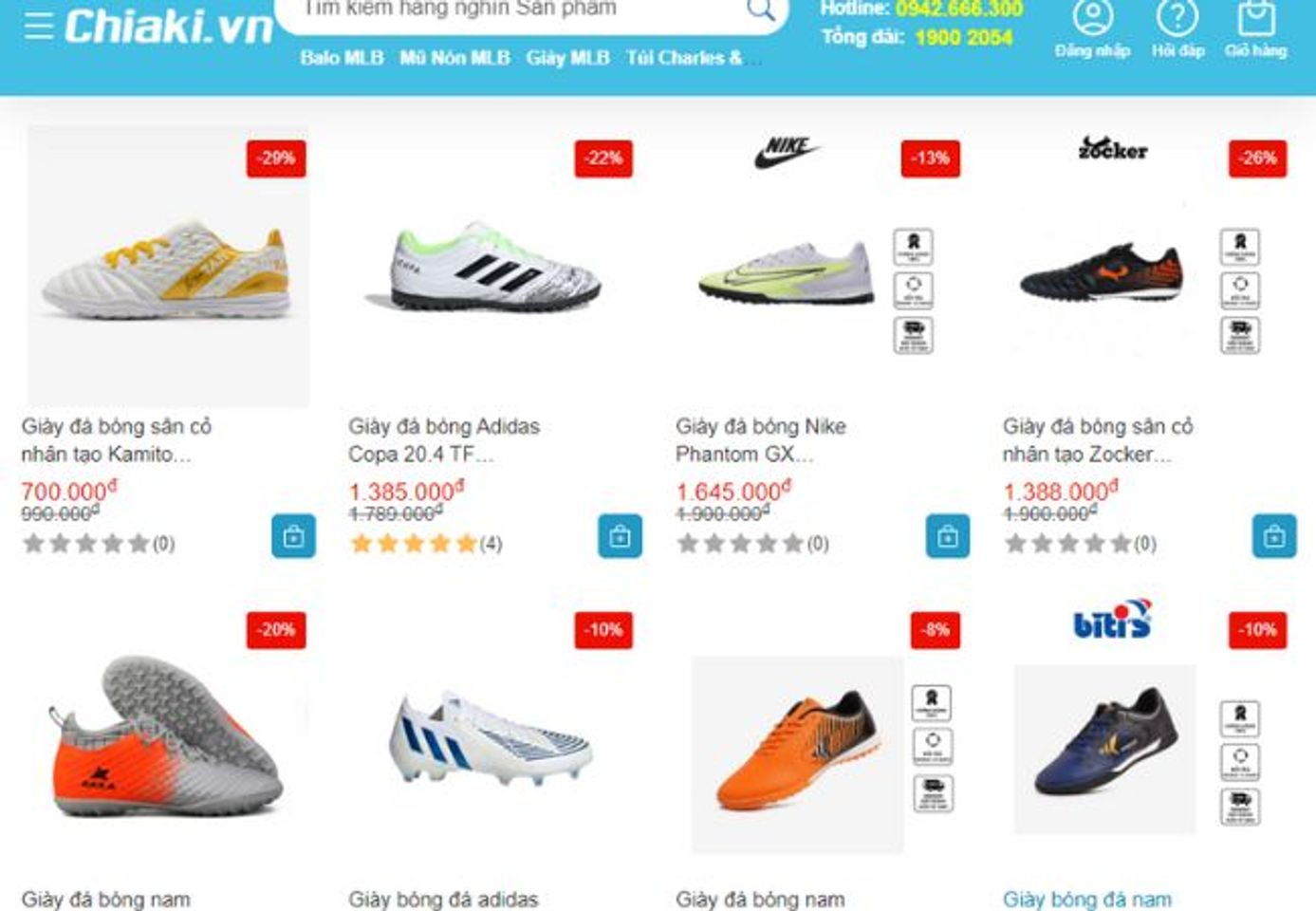 S&agrave;n TMĐT Chiaki.vn - Shop gi&agrave;y đ&aacute; b&oacute;ng gần đ&acirc;y