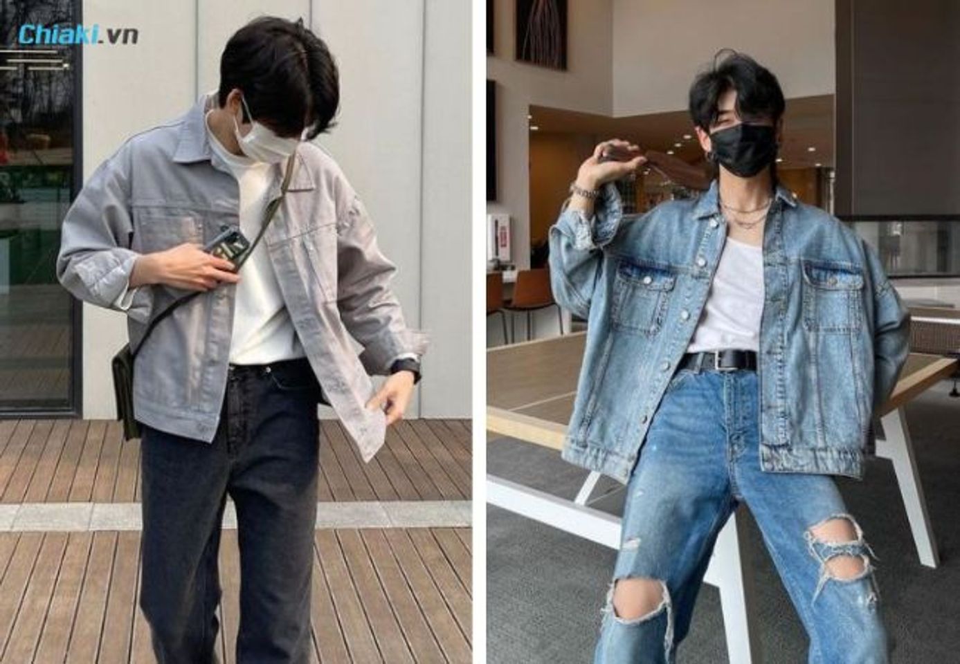 Swag boy với đồ jean cuốn h&uacute;t