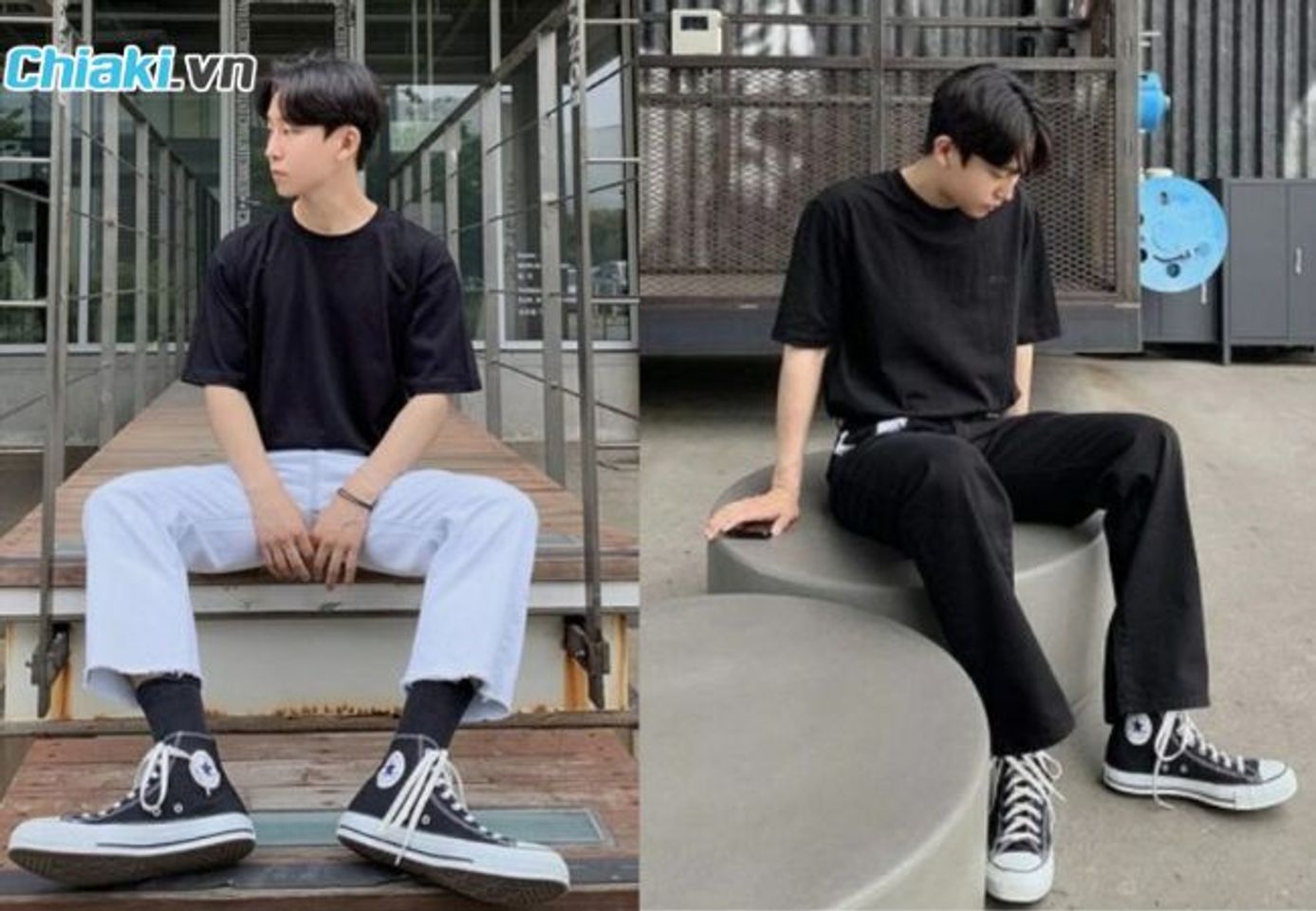 &Aacute;o Pull v&agrave; quần jean/kaki c&ugrave;ng Converse