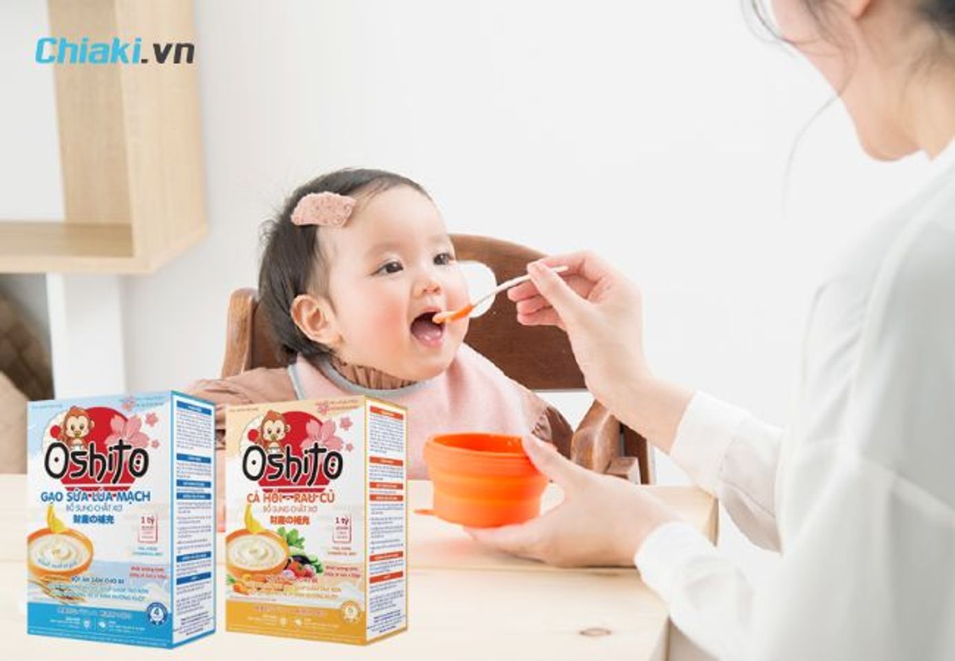 Bột ăn dặm cho trẻ 5 th&aacute;ng tuổi OSHITO