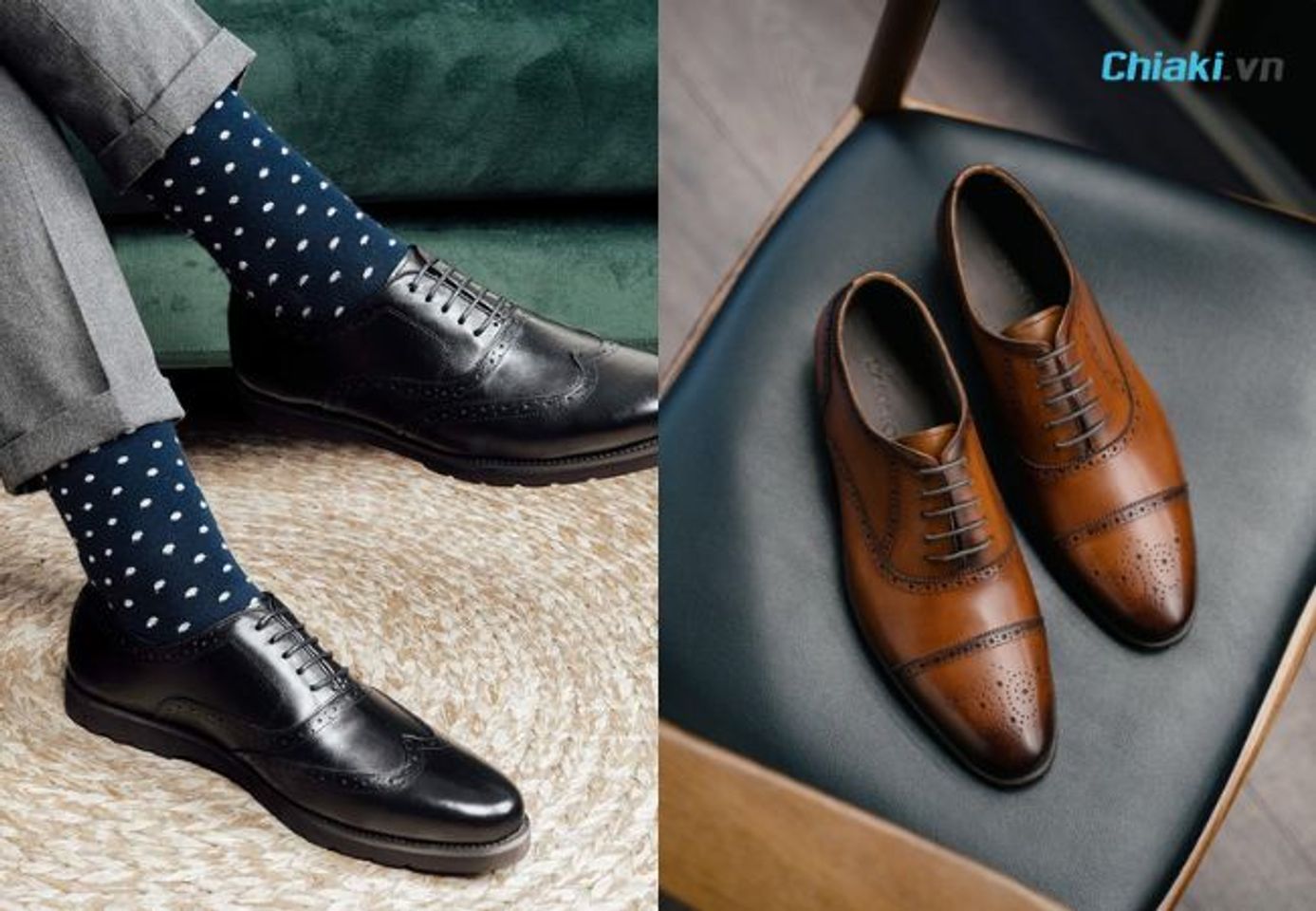 Gi&agrave;y t&acirc;y Brogue nổi bật với họa tiết đục lỗ tinh tế