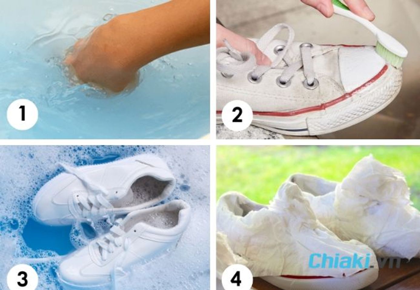 C&aacute;ch giặt gi&agrave;y trắng kh&ocirc;ng bị ố v&agrave;ng