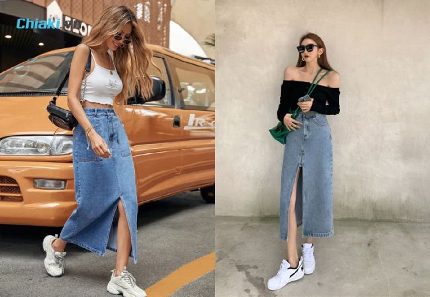 Gi&agrave;y sneaker thể thao tạo n&ecirc;n một outfit năng động v&agrave; trẻ trung