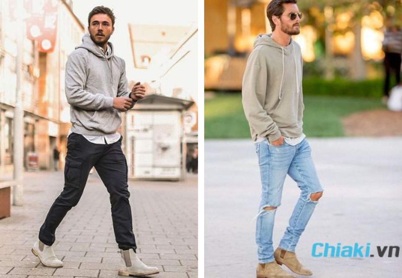Phối gi&agrave;y chelsea boots nam với hoodie&nbsp;