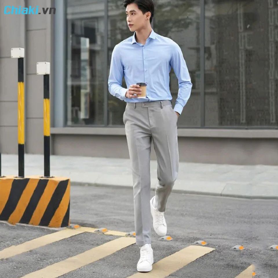 C&aacute;ch phối đồ với gi&agrave;y sneaker nam v&agrave; &aacute;o sơ mi