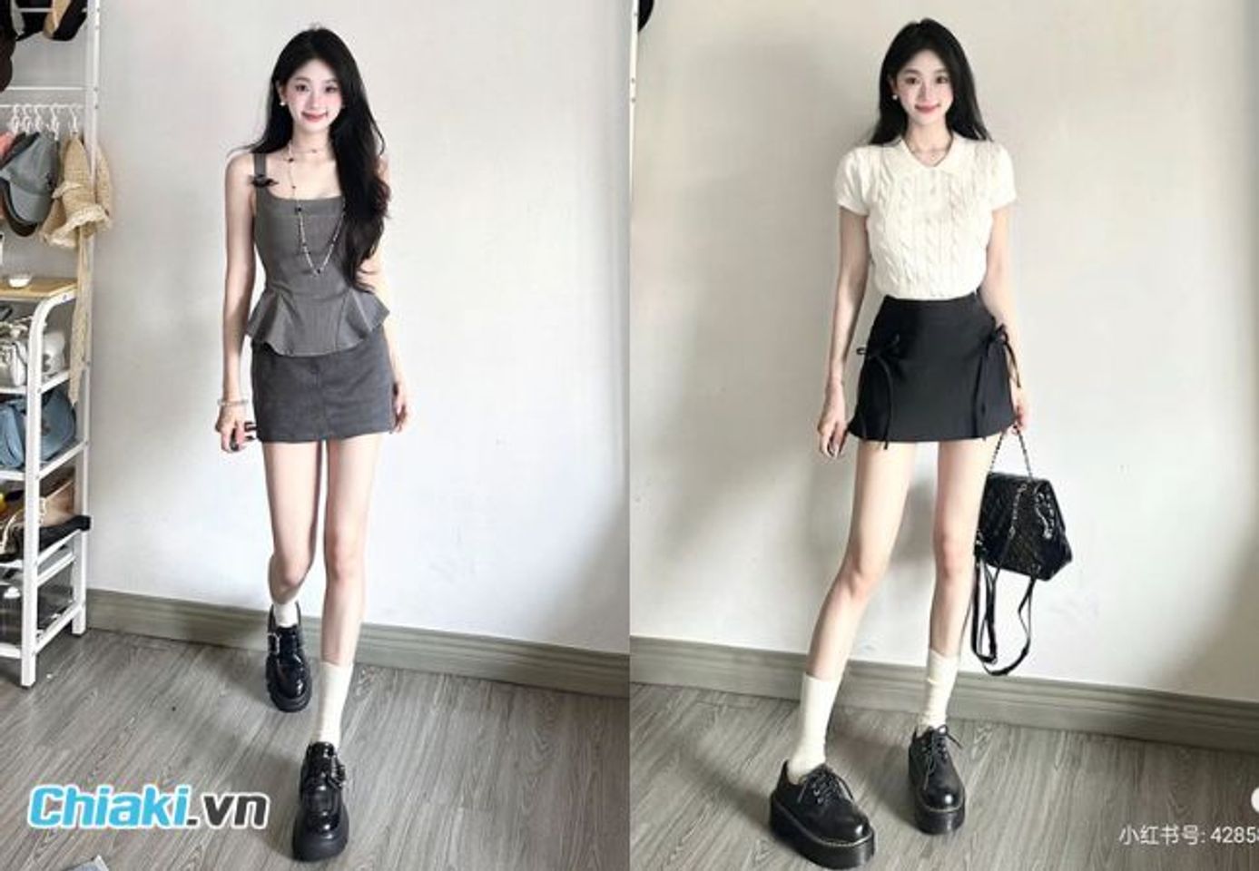 Gi&agrave;y lười nữ + ch&acirc;n v&aacute;y chữ A phong c&aacute;ch dễ thương, ph&ugrave; hợp nhiều ho&agrave;n cảnh.