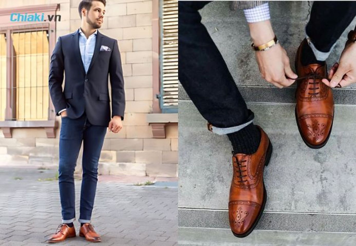 Gi&agrave;y Oxford c&ugrave;ng quần jean slim-fit lịch thiệp