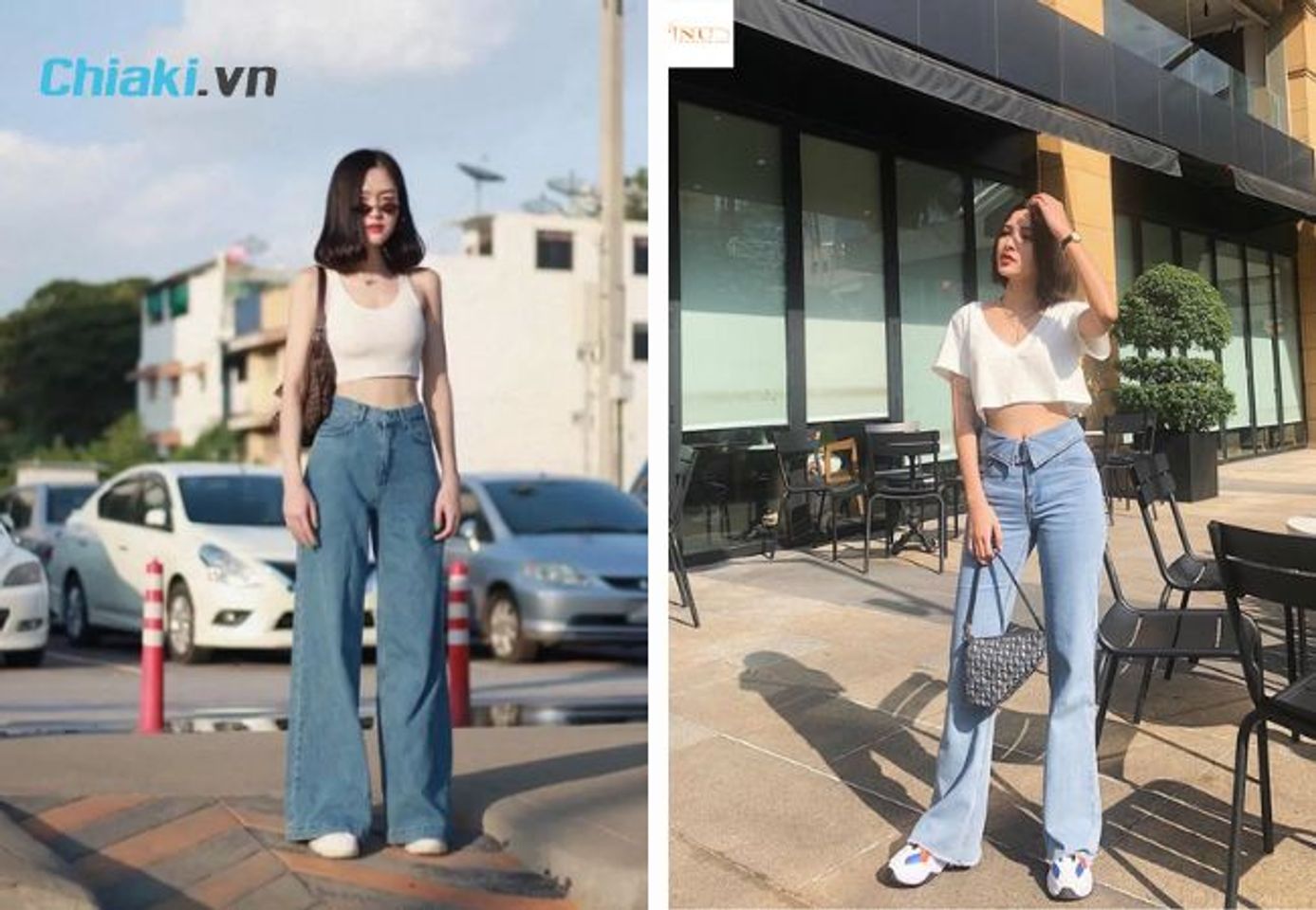 Gi&agrave;y thể thao trắng nữ mix c&ugrave;ng croptop năng động