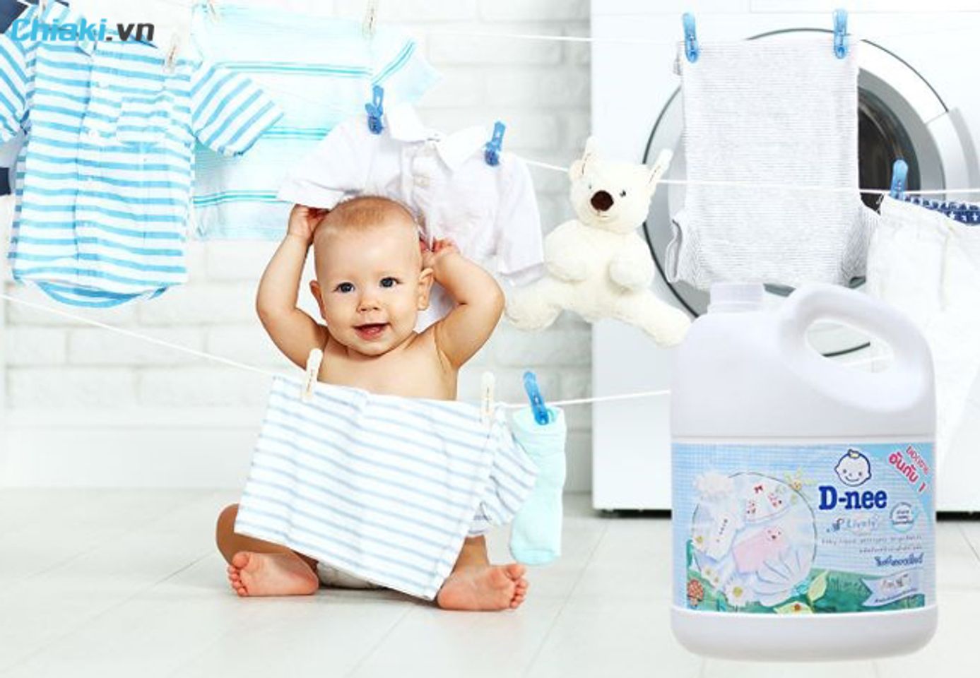 Hướng dẫn sử dụng nước giặt quần &aacute;o Dnee bằng m&aacute;y