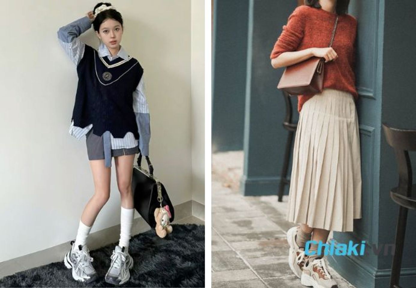 Mix đồ với gi&agrave;y sneaker nữ v&agrave; &aacute;o len