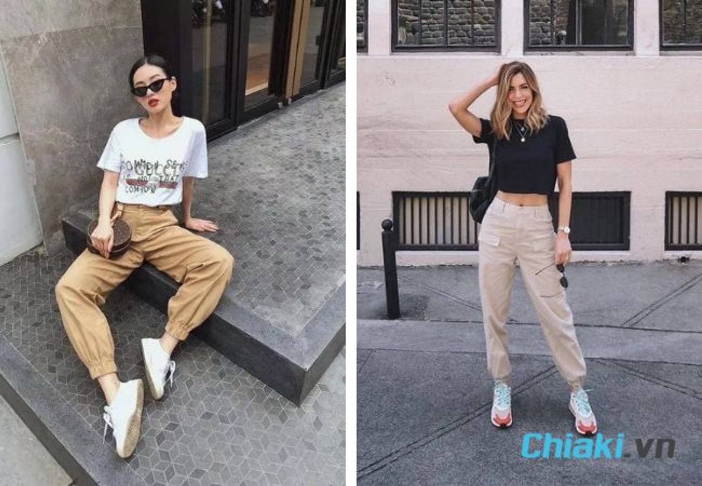 Mix đồ với gi&agrave;y sneaker nữ v&agrave; quần jogger